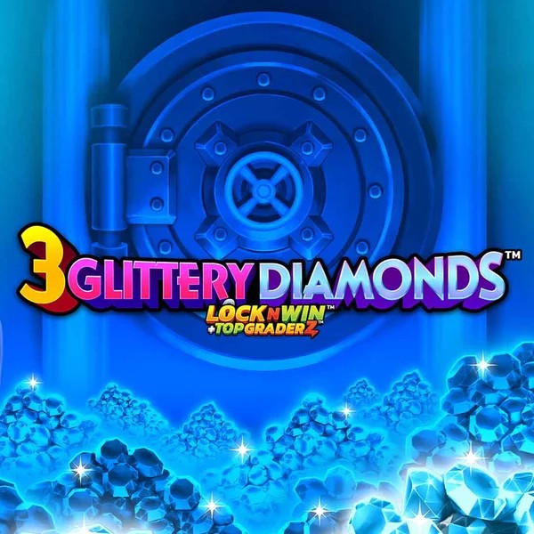 3 Glittery Diamonds logo by PearFiction Studios at Robocat Casino