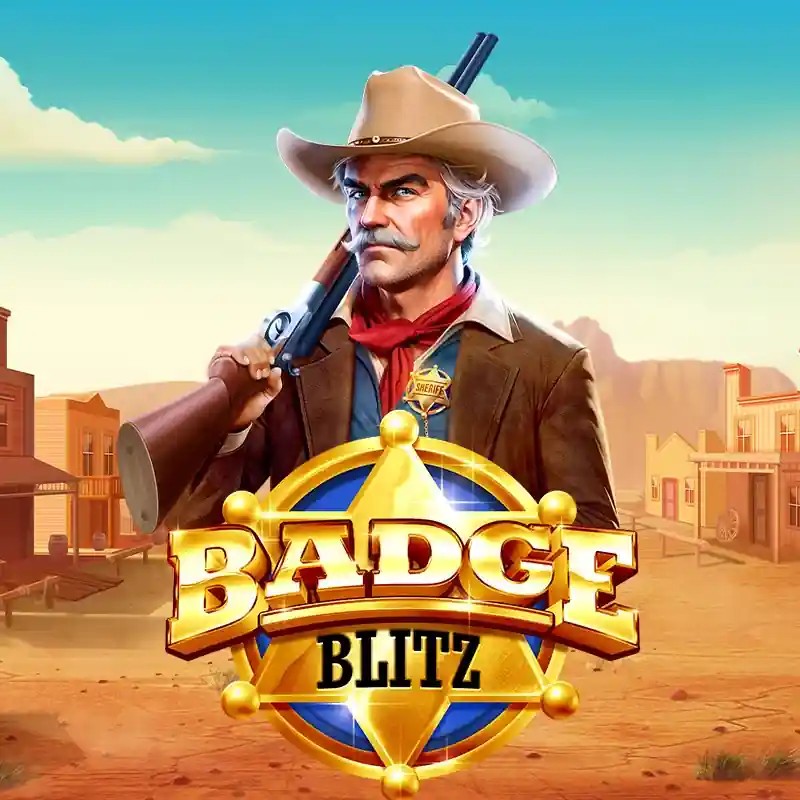Badge Blitz online game logo by Pragmatic Play on robo-cat.eu
