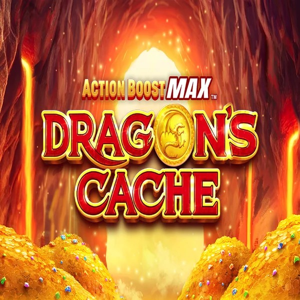 Action Boost Max Dragon's Cache logo – Slots by SpinPlay Games at Robocat Casino