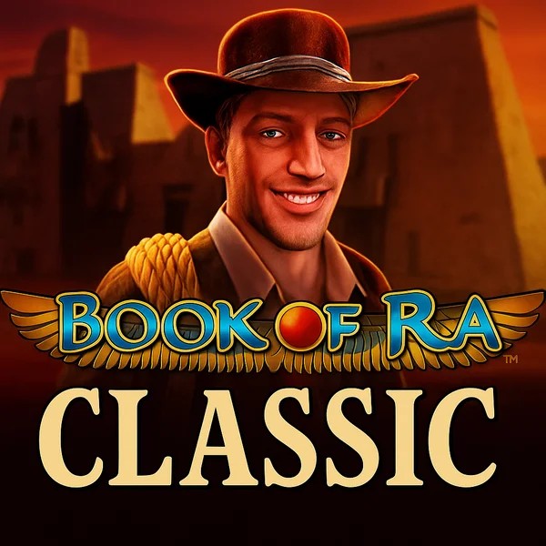Book of Ra Classic logo by Novomatic Robocat Casino