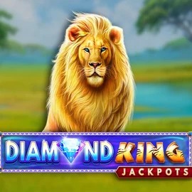 Diamond King Jackpots slot logo by SpinPlay Games at Robocat Casino