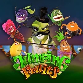 Jumping Fruits slot logo by Wazdan at Robocat Casino